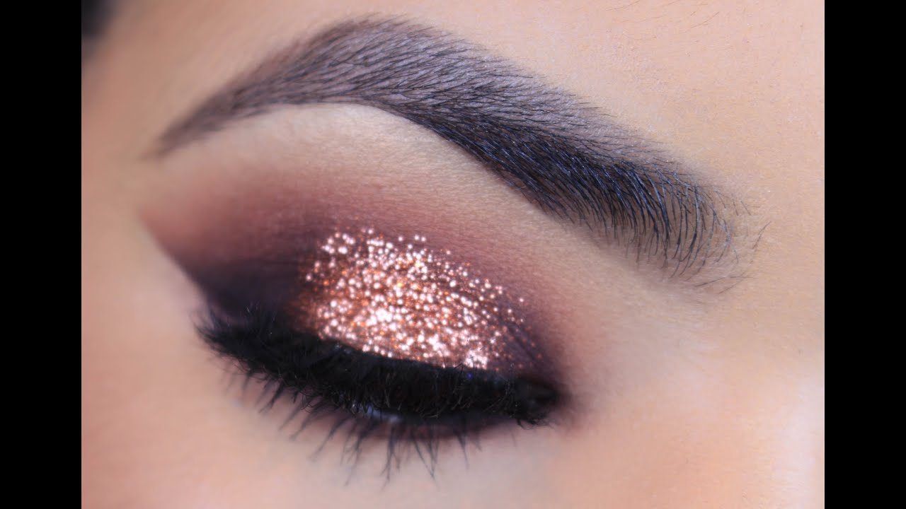 Eye Glitter Makeup Rose Gold Glitter Makeup Tutorial Youtube