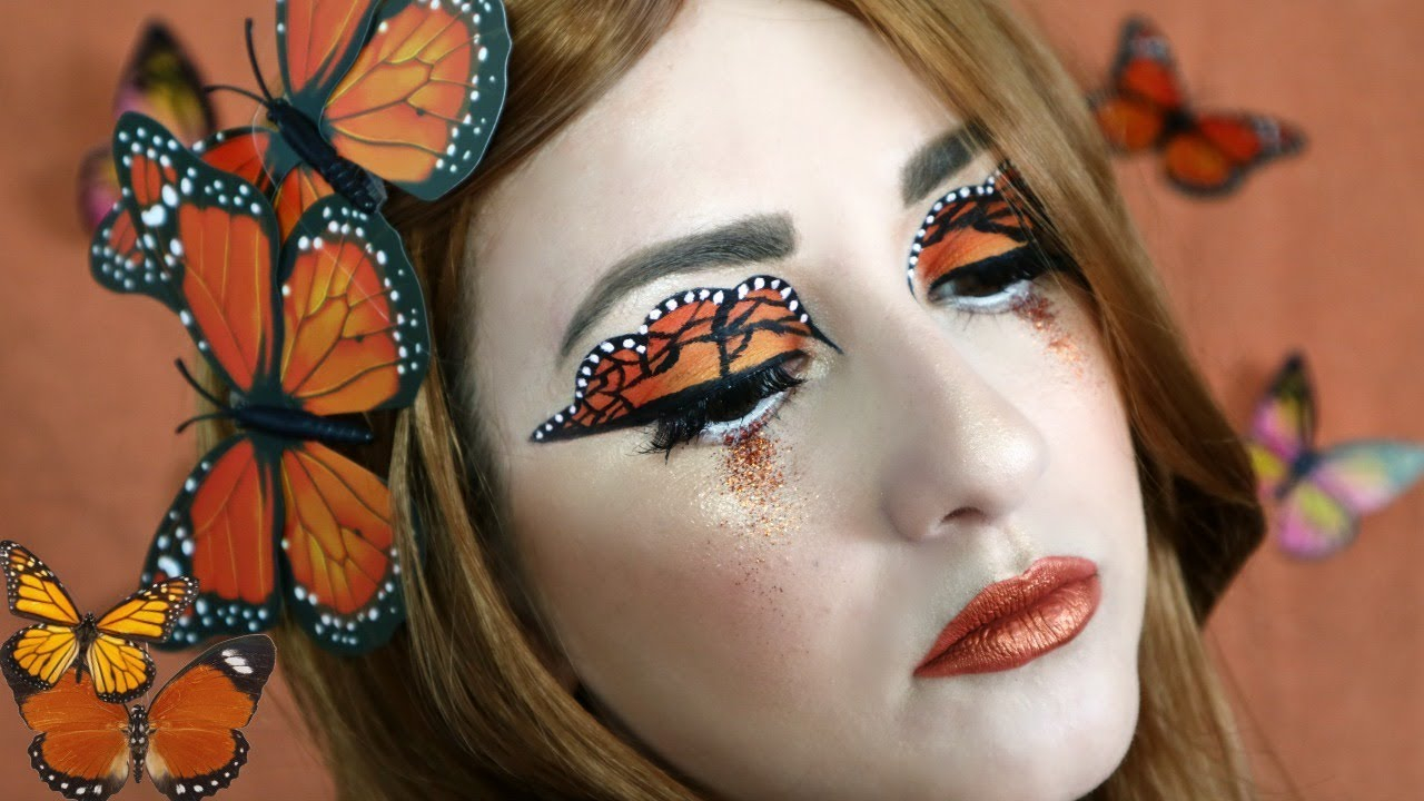 Eye Makeup Butterfly Butterfly Orange Eyes Creative Makeup Tutorial Youtube