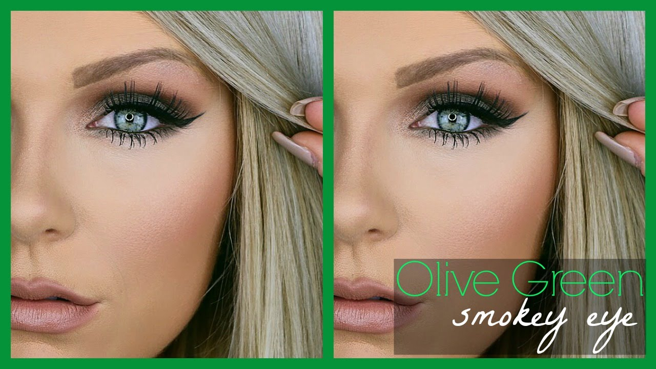 Eye Makeup For Blue Green Eyes And Brown Hair Olive Green Smokey Eye Makeup Tutorial Youtube