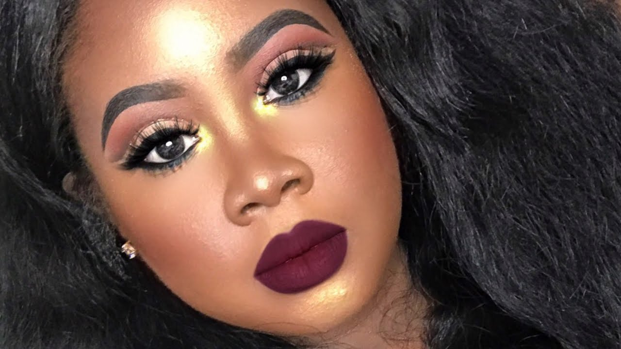 Eye Makeup For Brown Skin Fall Makeup Tutorial Full Coverage Darkbrown Skin Youtube