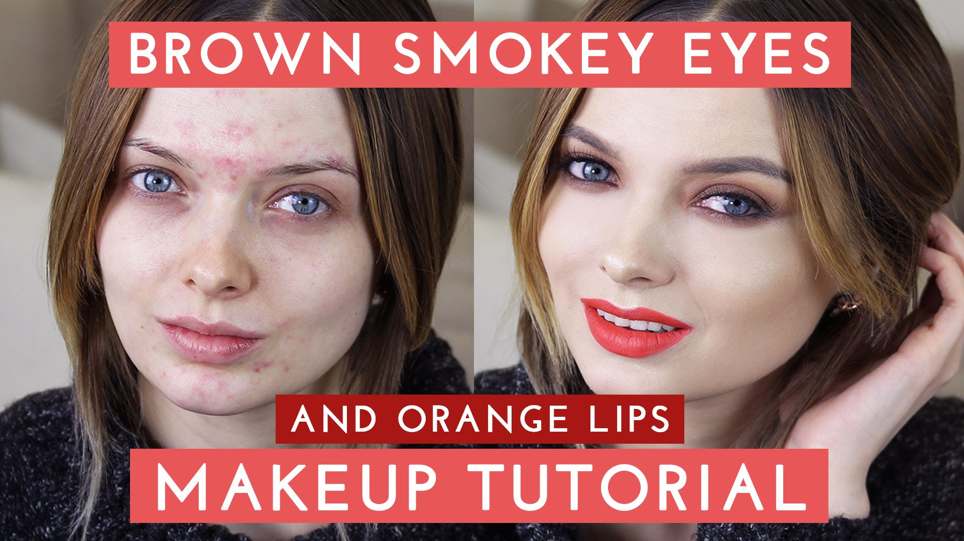 Eye Makeup For Orange Lips Brown Smokey Eyes Orange Lips Makeup Tutorial Mypaleskin