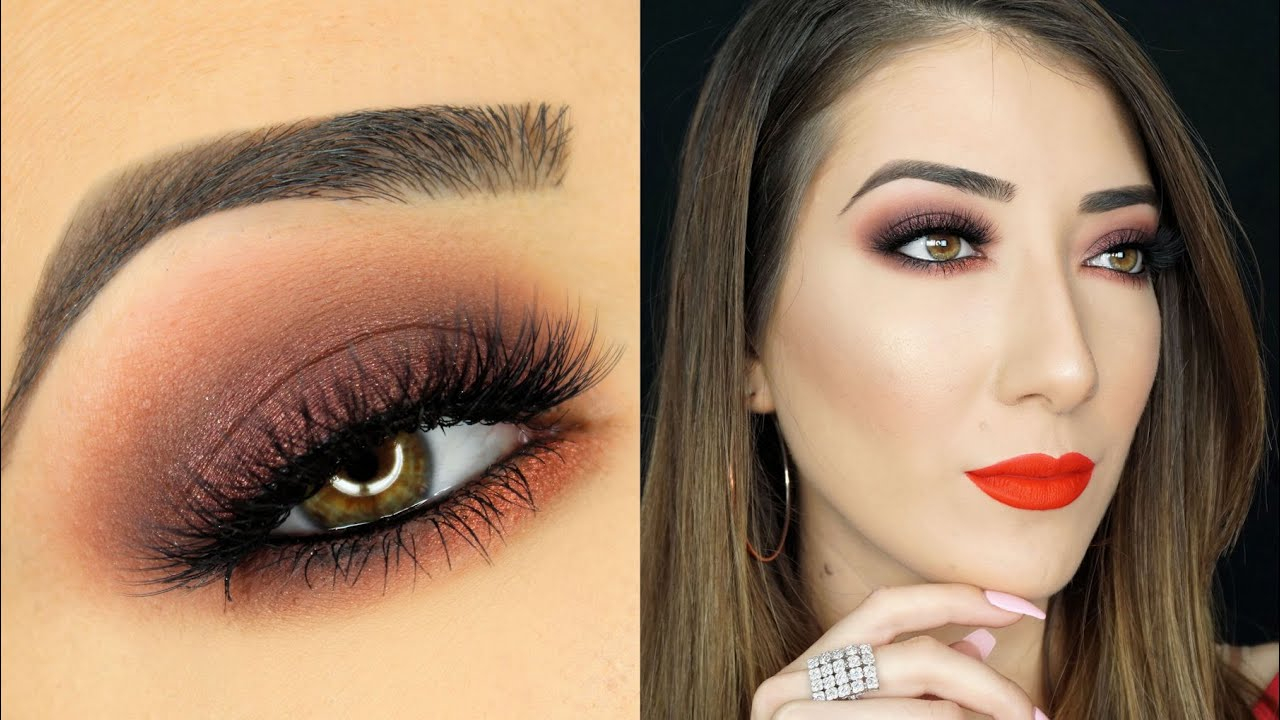 Eye Makeup For Orange Lips Orange And Brown Smokey Eye Makeup Tutorial Youtube