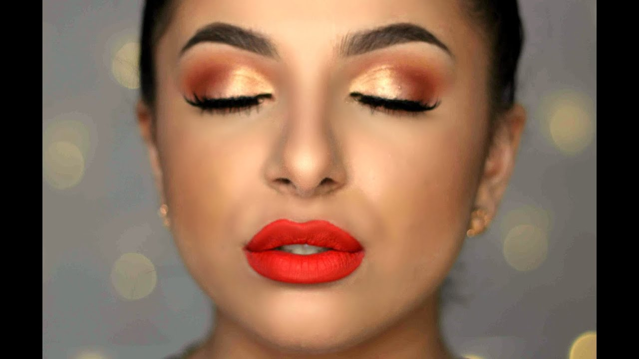 Eye Makeup For Orange Lips Warm Eyes Bold Orange Lip Makeup Tutorial Makeup Leyla Youtube