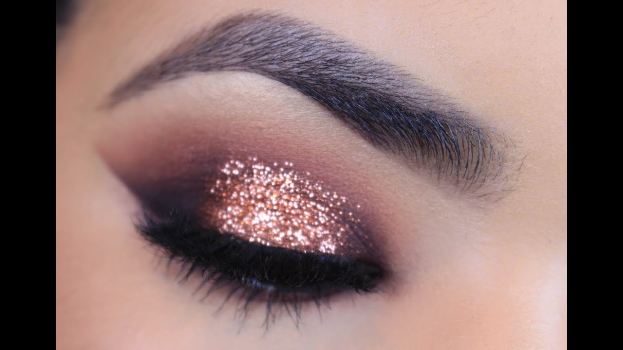 Eye Makeup Glitter Rose Gold Glitter Makeup Tutorial Youtube