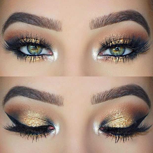 Eye Makeup Green And Gold 10 Beautiful Makeup Looks For Green Eyes Femniqe