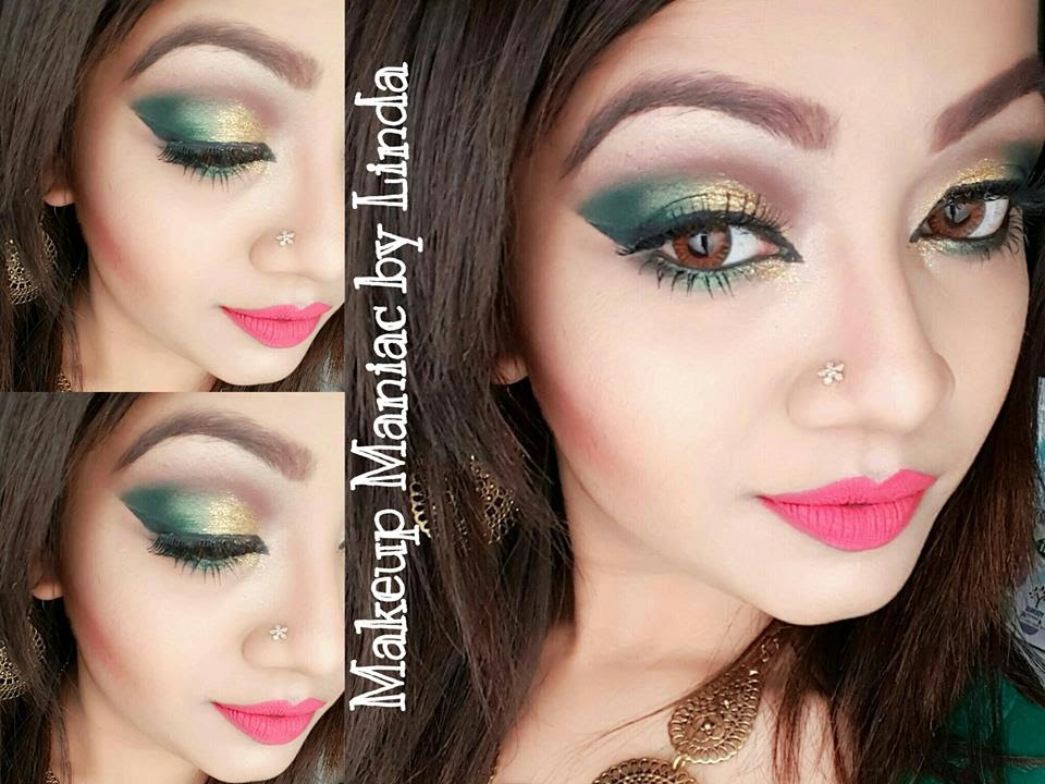 Eye Makeup Green And Gold Glamourous Golden Green Party Makeup Tutorial Makeup Maniac