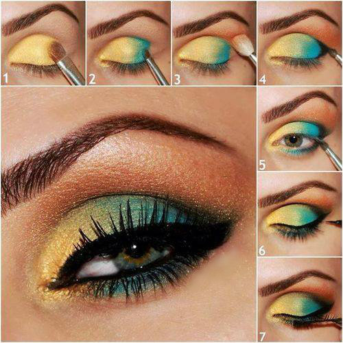 Eye Makeup Green And Gold Gold And Emerald Green Eye Makeup On We Heart It