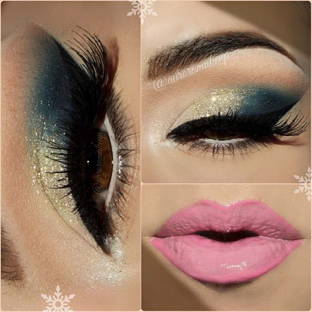 Eye Makeup Green And Gold Gold Green Smokeye Eye Pink Lips I Love Cute Makeup