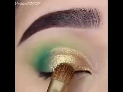 Eye Makeup Green And Gold Green And Gold Shimmer Eye Makeup Hair Makeup Youtube
