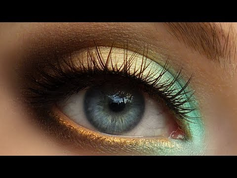 Eye Makeup Green And Gold Summer Makeup Tutorial Trendy Mint Green Gold Smokey Eye Youtube