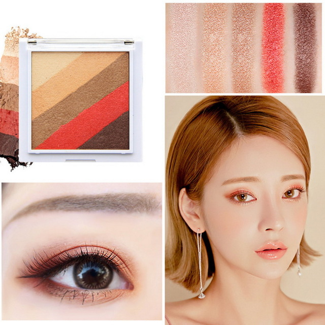 Eye Makeup Korean Style Novo Korean Style Eyeshadow Palette Milk Tea Color Makeup 5 Colors