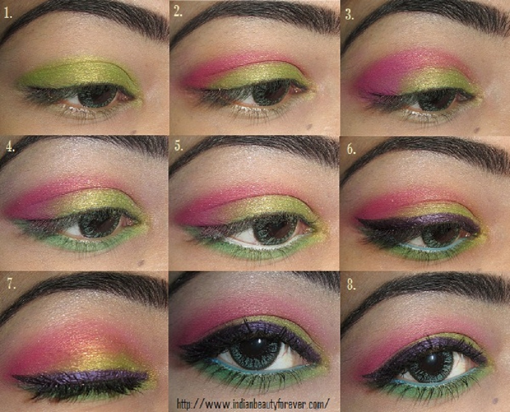 Eye Makeup Pics Step By Step Colorful Summer Eye Makeup Step Step Tutorial Indian Beauty Forever