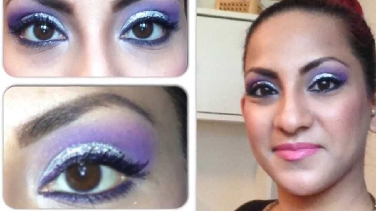 Eye Makeup Purple And Silver Easy Purple And Silver Glittery Eye Makeup Youtube