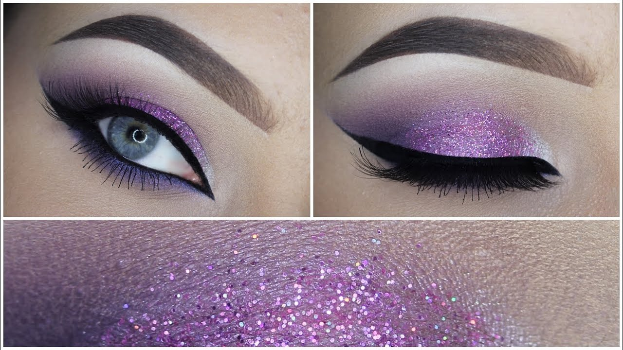 Eye Makeup Purple And Silver Easy Purple Eyeshadow Makeup Tutorial Glitter Youtube
