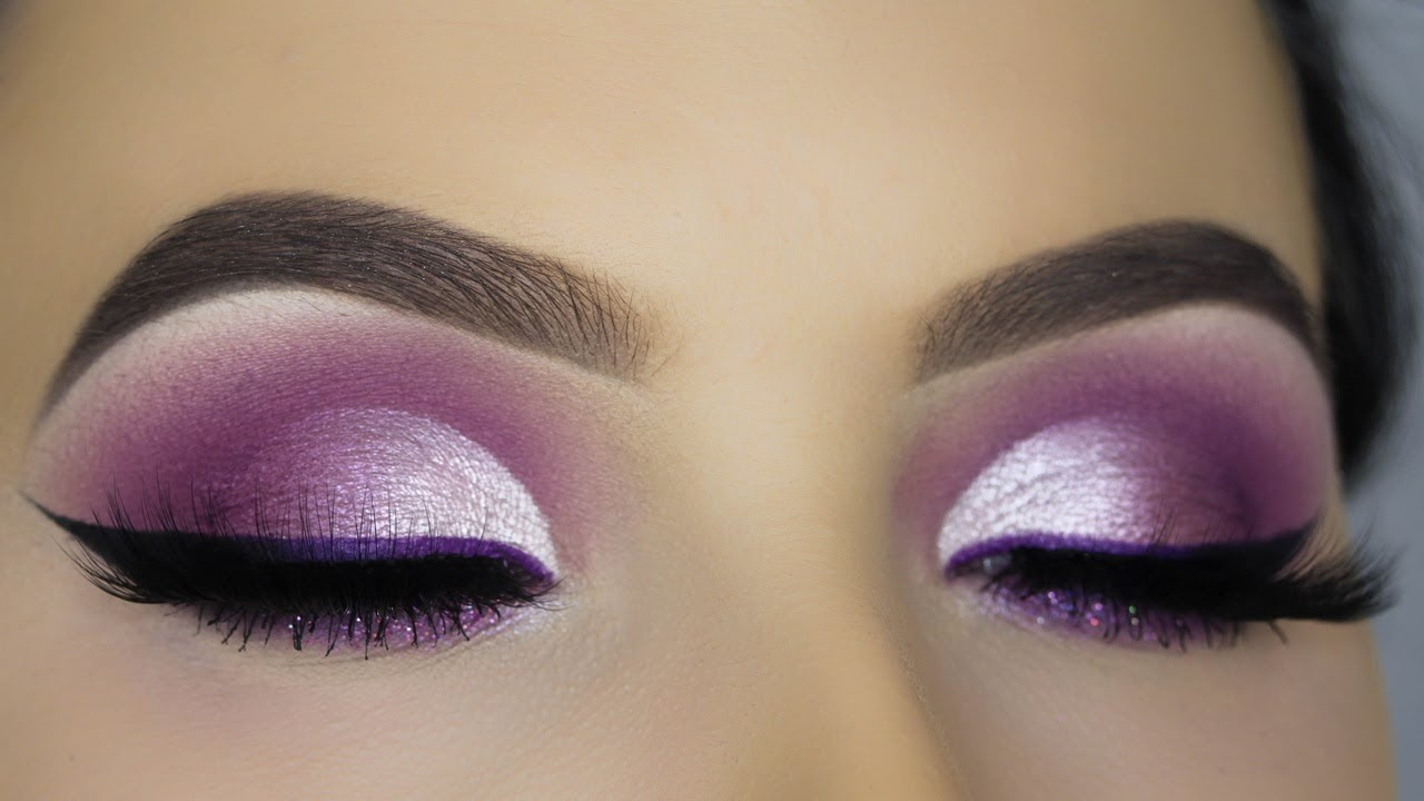 Eye Makeup Purple And Silver Purple Glam Cut Crease Makeup Tutorial Youtube