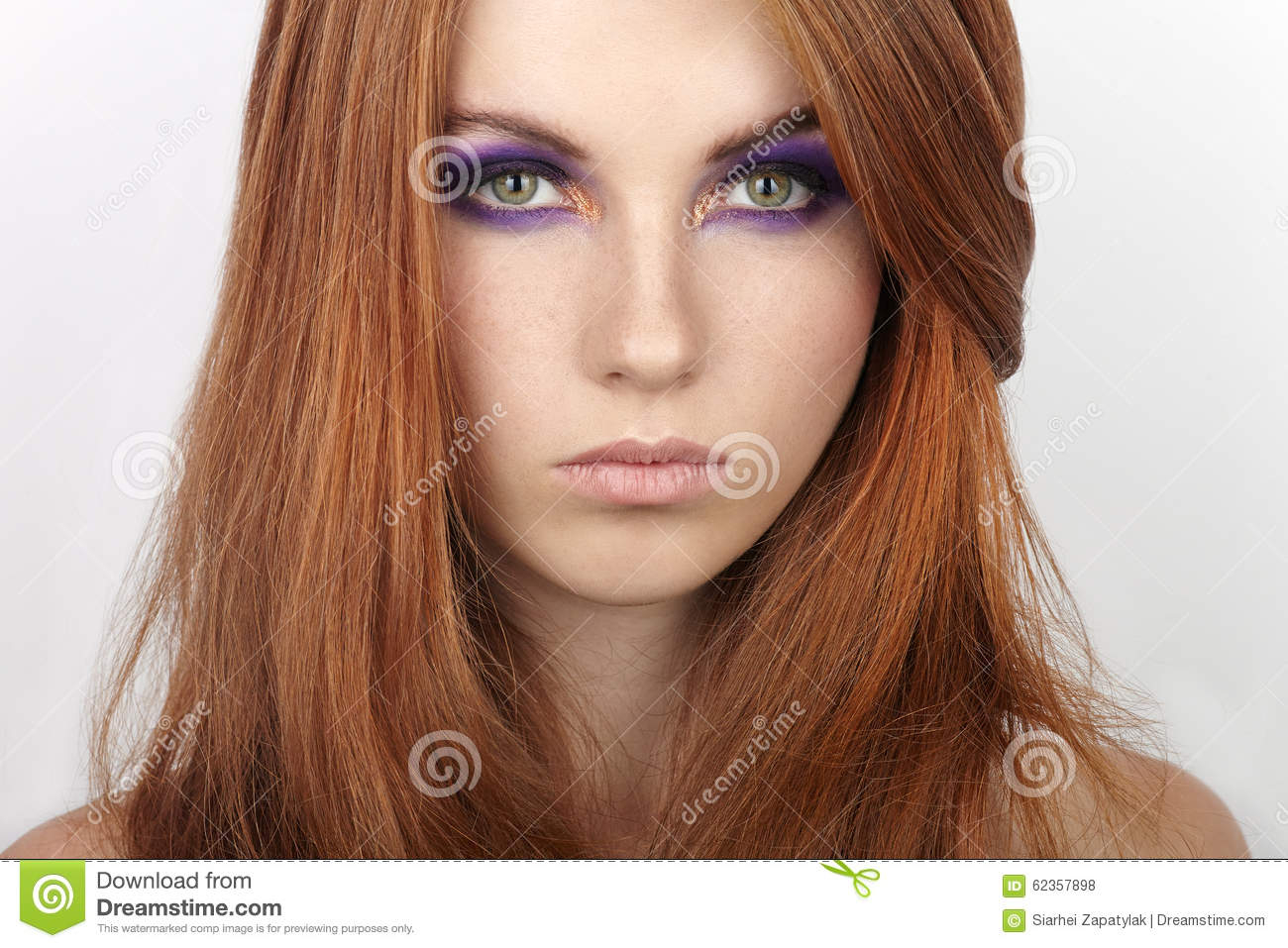 Eye Makeup Redheads Closeup Portrait Of Young Beautiful Redhead Woman With Gorgeous Hair