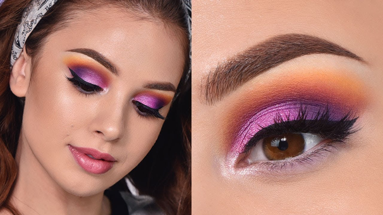 Eye Makeup Summer Fun Colorful Summer Makeup Tutorial Orange Purple And Pink