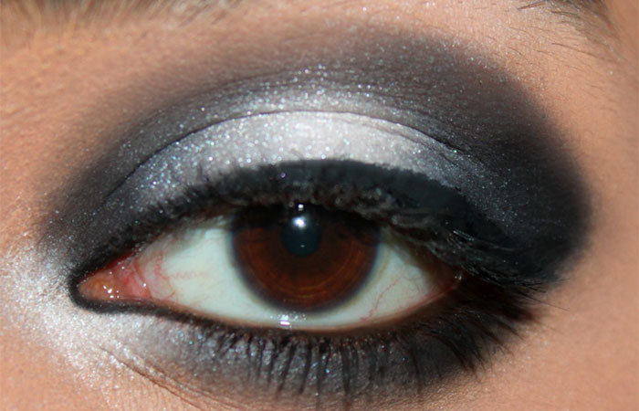 Eye Makeup Tutorial For Black Eyes Black And White Eye Makeup Step Step Tutorial With Pictures
