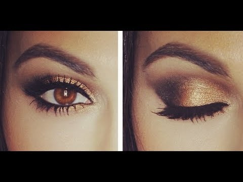 Eye Makeup Tutorial For Black Eyes Gold Smokey Eye Tutorial Eye Makeup Tutorial Teni Panosian Youtube