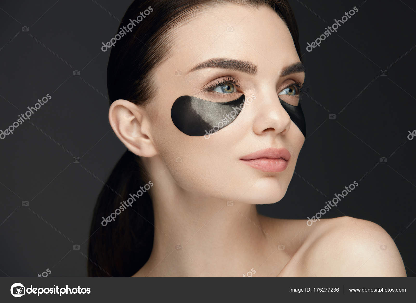 Eye Makeup Under Mask Woman Beauty Face With Mask Under Eyes Stock Photo Puhhha 175277236