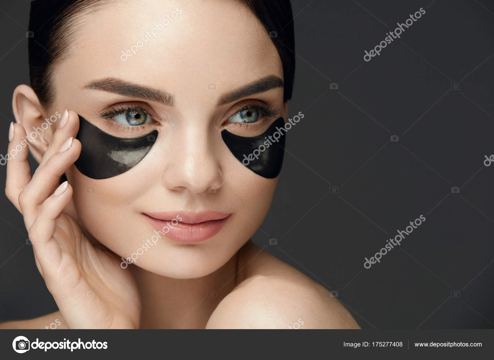 Eye Makeup Under Mask Woman Beauty Face With Mask Under Eyes Stock Photo Puhhha 175277408