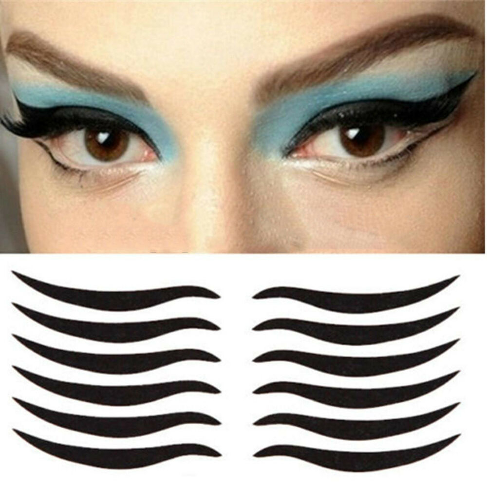 Eye Makeup Wings 8 X Pairs Cat Eye Liner Makeup Eyeliner Stencil Model Eyes Sticker