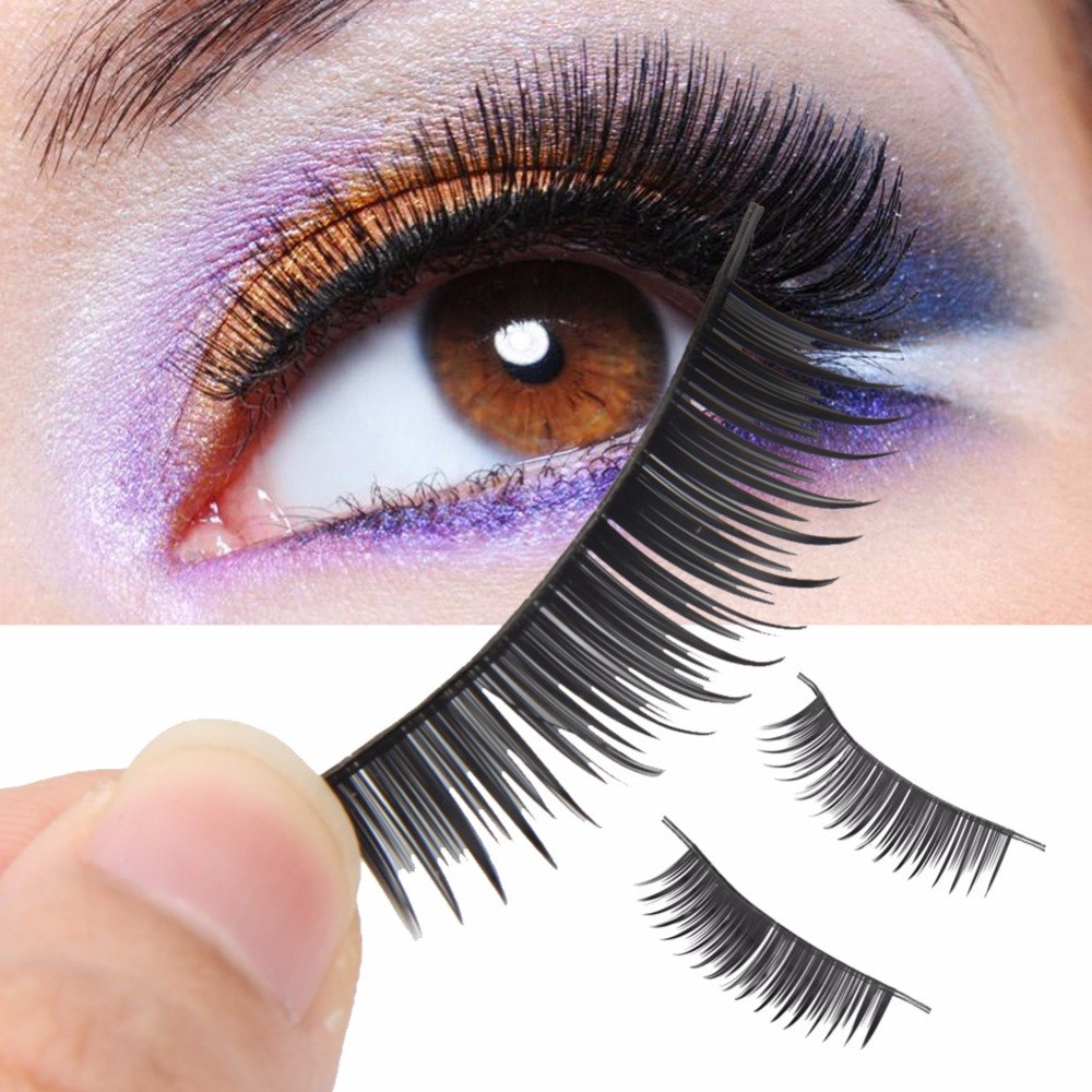 Eye Makeup With Fake Eyelashes 10pairs Natural Long Eye Makeup Fake Eyelashes Thick Black False