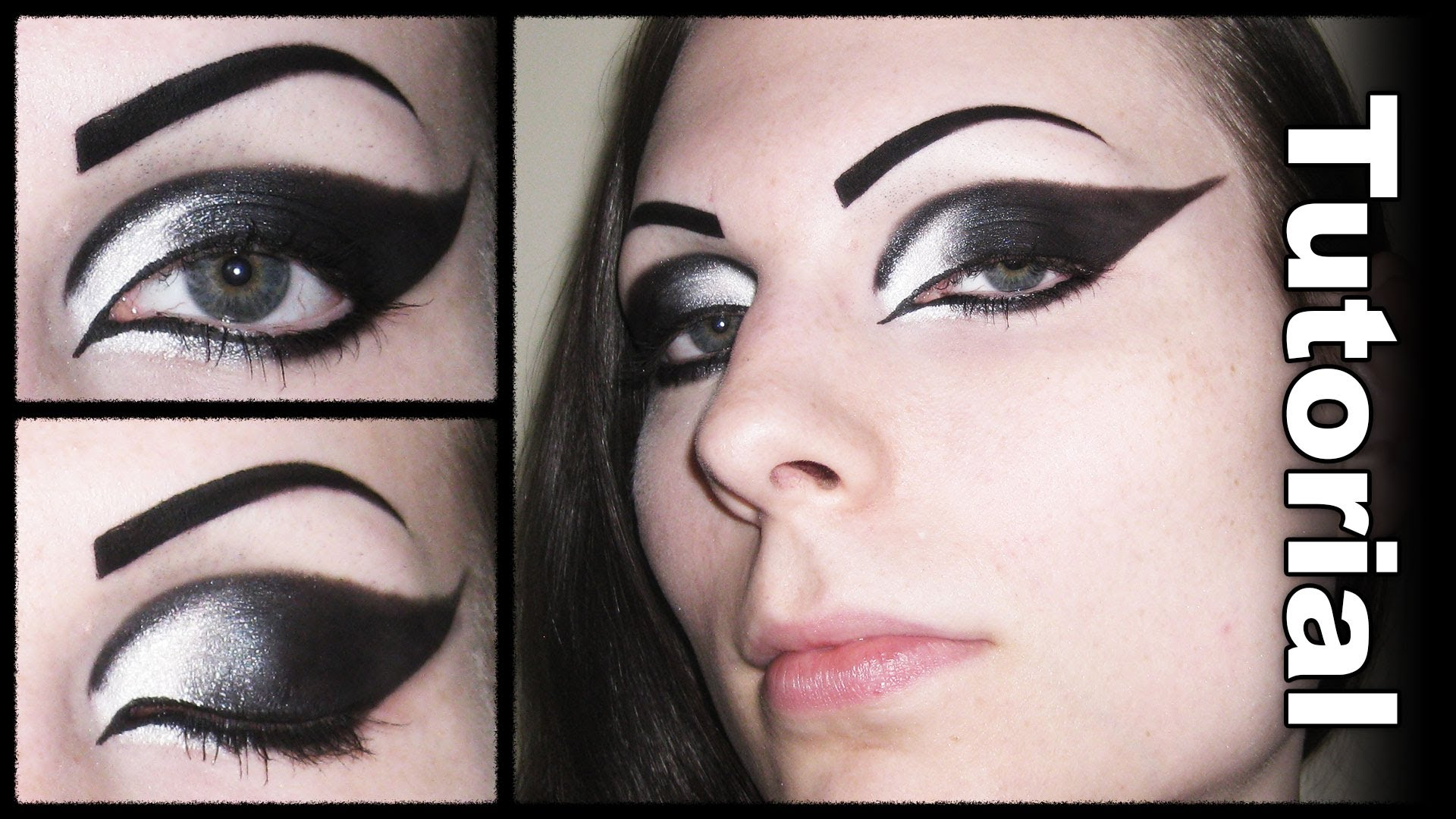 Eye Wing Makeup Tutorial Dramatic Gothic White To Black Extended Winged Cat Eye Makeup Tutorial