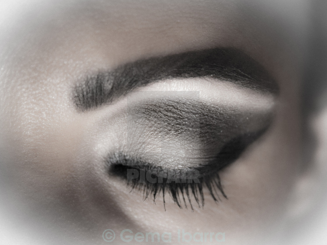 Eyes Makeup Pics Download Closed Woman Eye Makeup In Shades Of Gray License Download Or