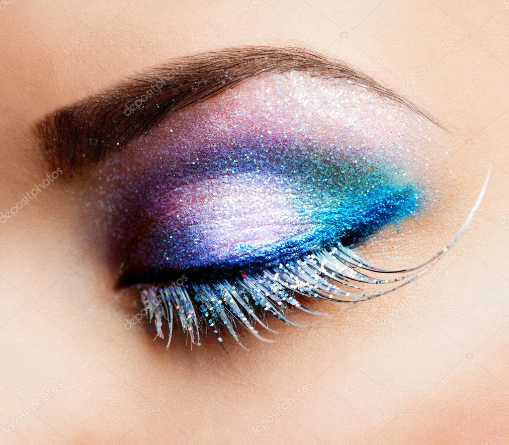 Eyes Makeup Pics Download Eye Makeup Beautiful Eyes Glitter Make Up Stock Photo Subbotina