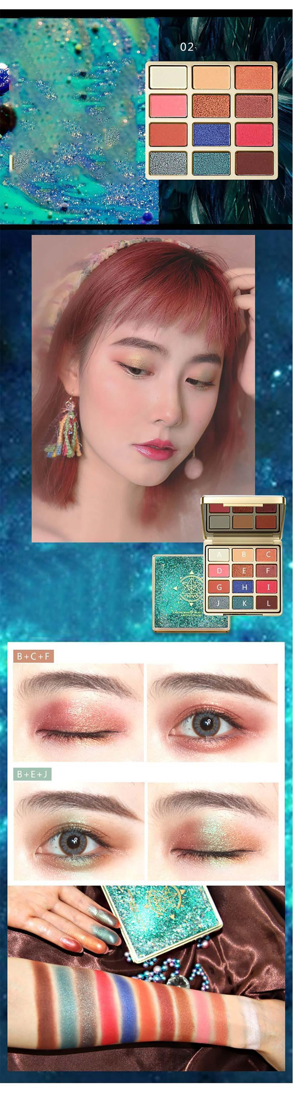 Fantasy Eye Makeup 12 Colors Flowing Sand Fantasy Eye Shadow Palette Unique Design