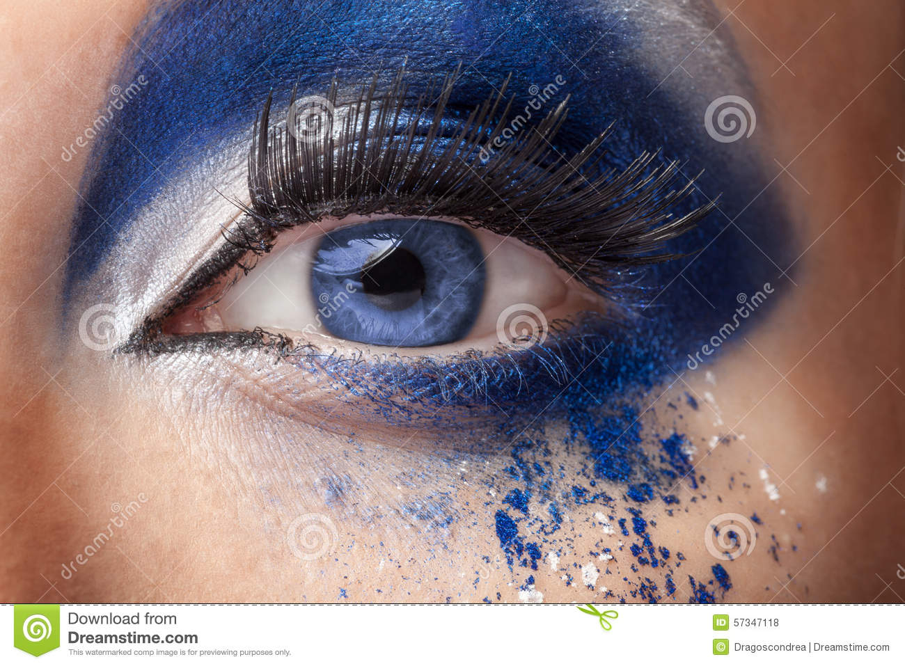 Fantasy Eye Makeup Blue Eye With Fantasy Fashion Make Up Stock Photo Image Of Eyebrow