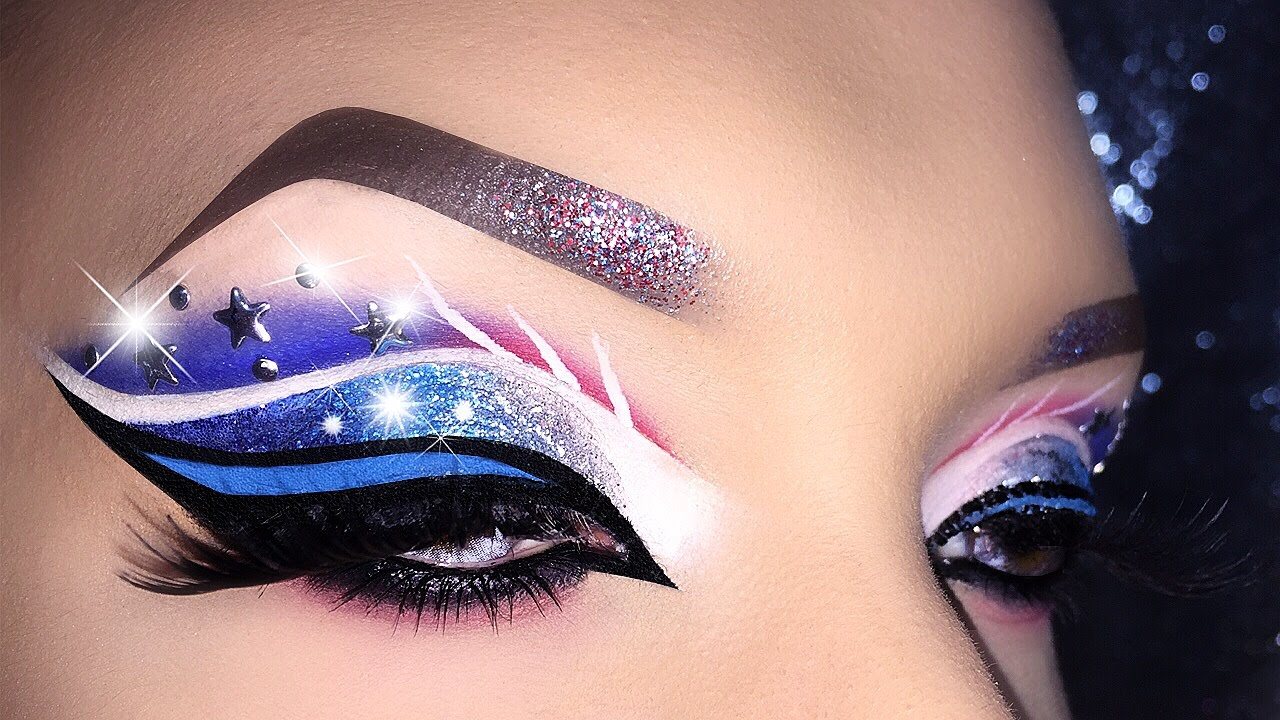 Fourth Of July Eye Makeup 4th Of July Usa Flag Inspired Cut Crease Makeup Tutorial Youtube