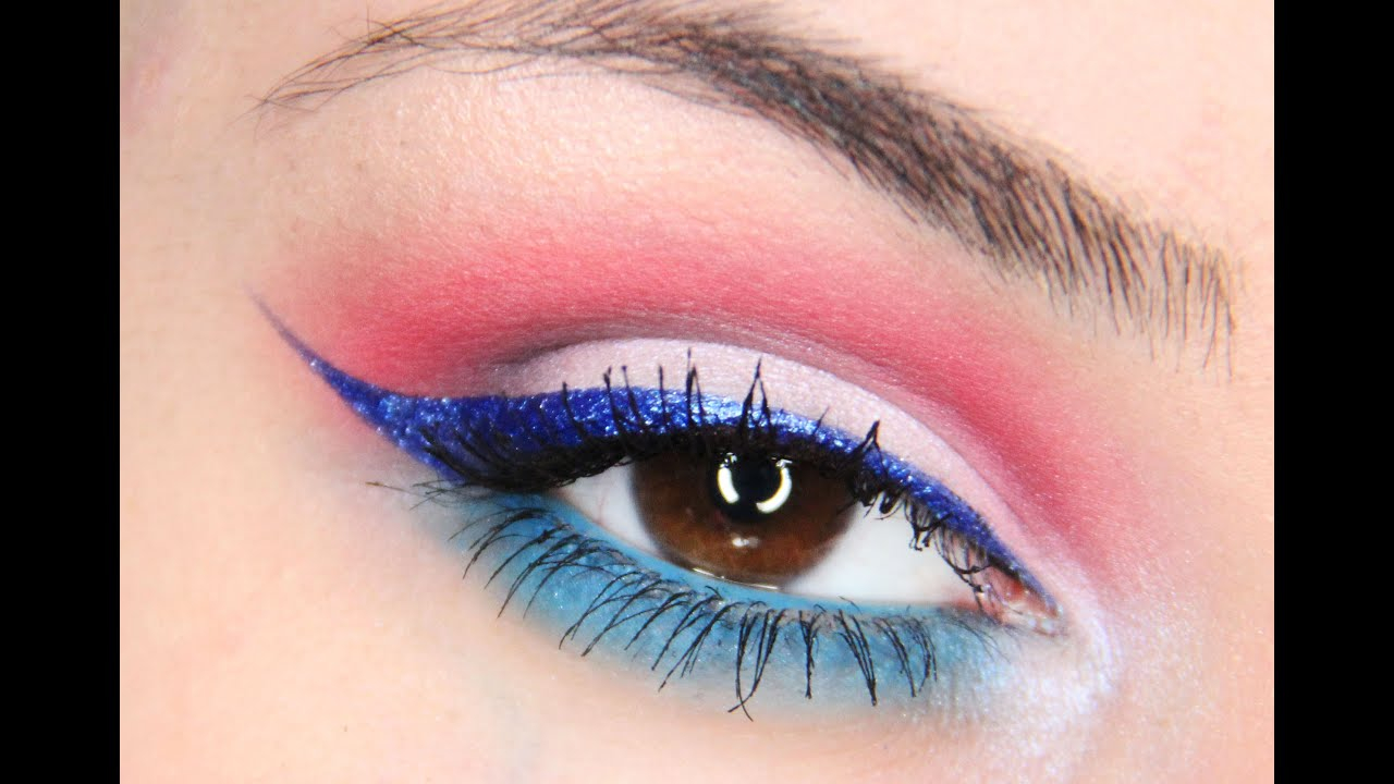 Fourth Of July Eye Makeup Easy And Fast Makeup For 4th Of July Youtube