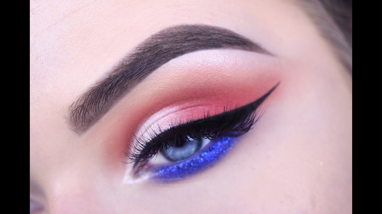 Fourth Of July Eye Makeup Fourth Of July Half Cut Crease Eye Makeup Tutorial Youtube