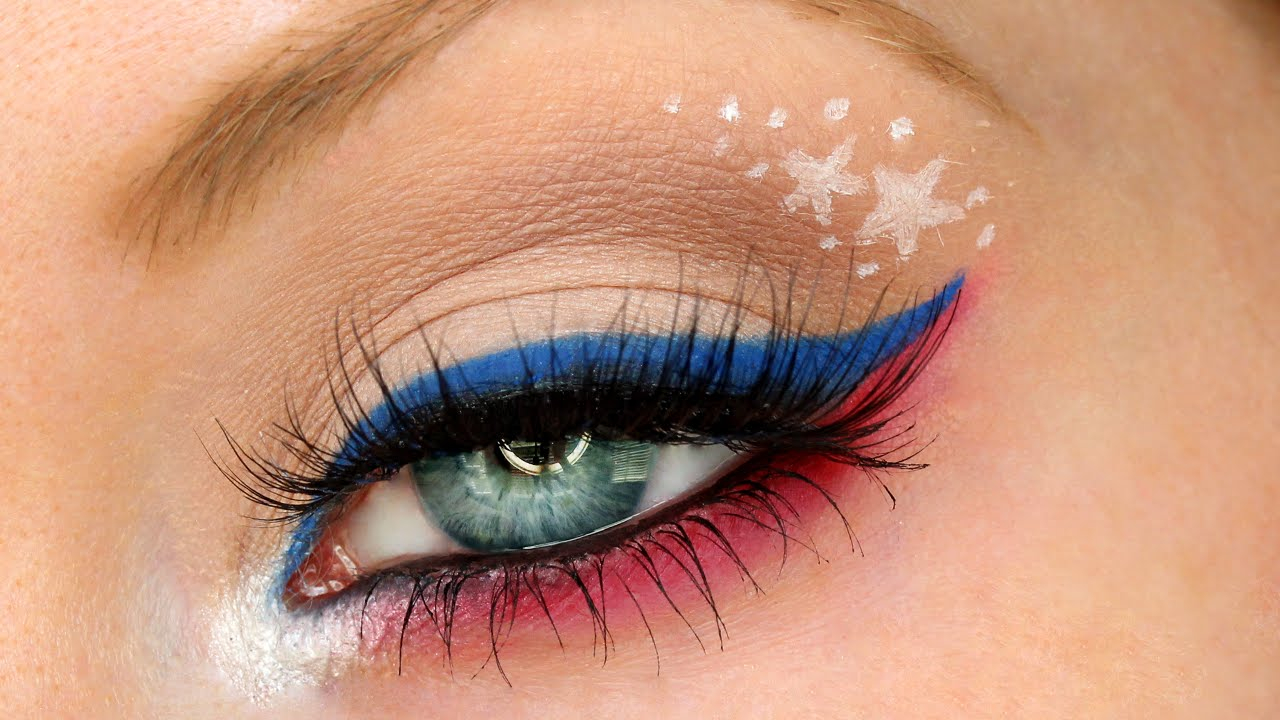 Fourth Of July Eye Makeup Patriotic Red White Blue 4th Of July Makeup Tutorial Youtube