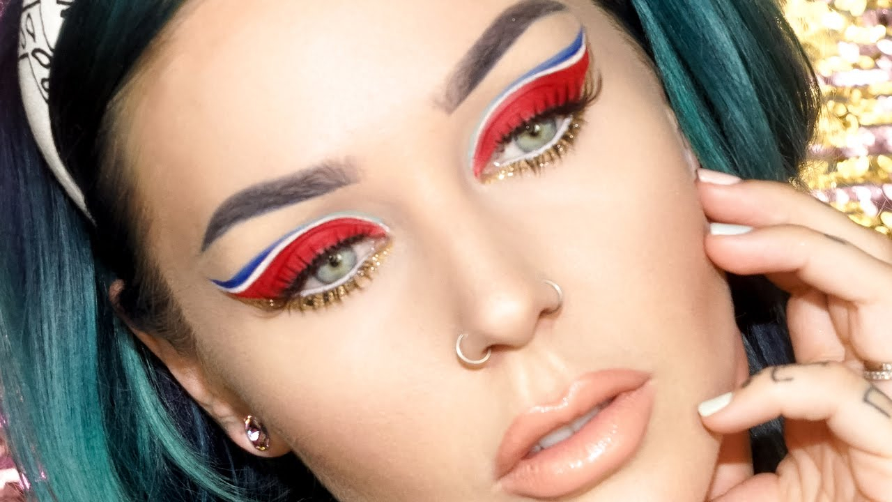 Fourth Of July Eye Makeup Triple Cat Eye 4th Of July Look Kristenleannestyle Youtube