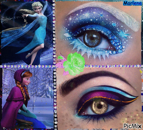 Frozen Eye Makeup Portrait Woman Eyes Colors Elsa Ana Disney Frozen Deco Glitter