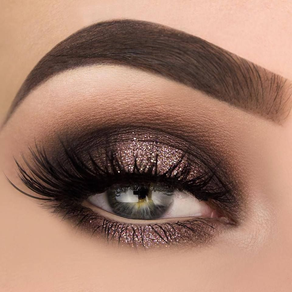 Glitter Eye Makeup Smoky Glitter Eyeshadow Hair And Makeup In 2019 Pinterest Eye