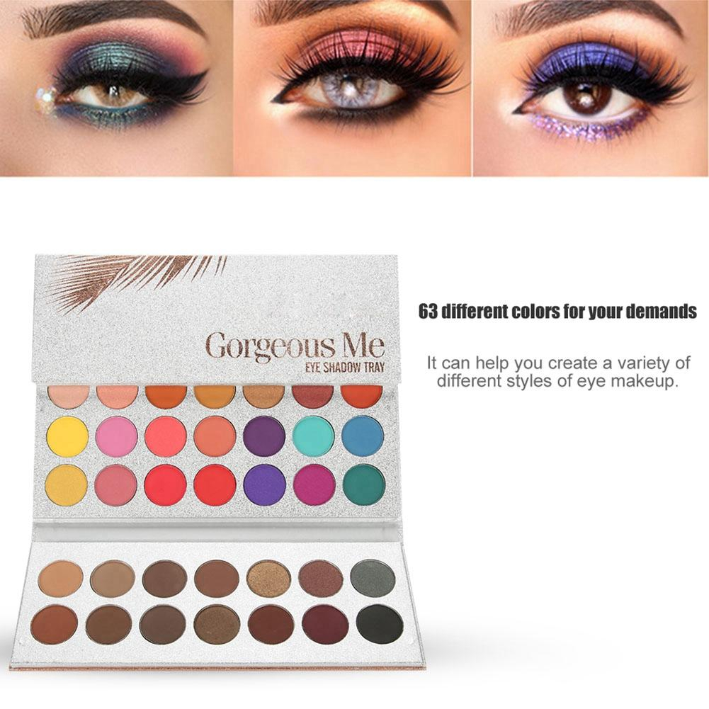 Glitter Eye Makeup Tutorial Beauty Glazed Longlasting Glitter Eyeshadow Pallete With 63