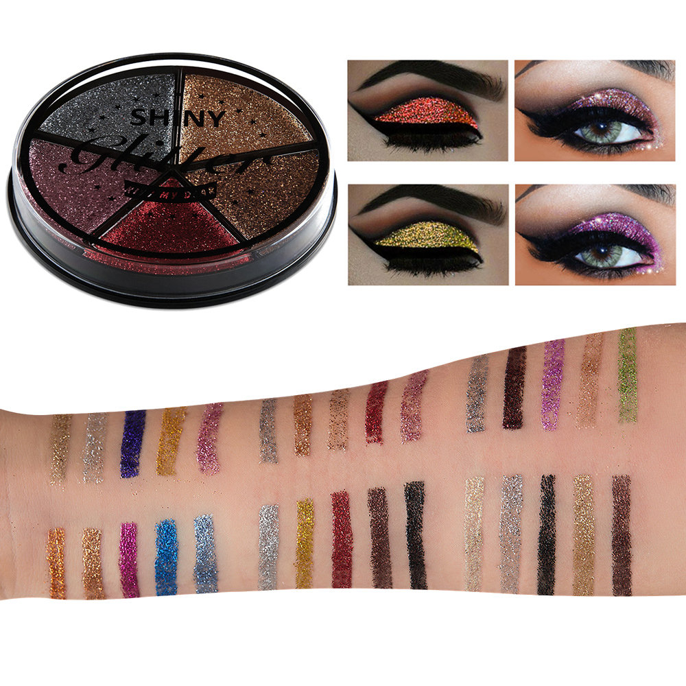 Glitter Eye Makeup Xloong Shimmer Eyeshadow Cream Palette