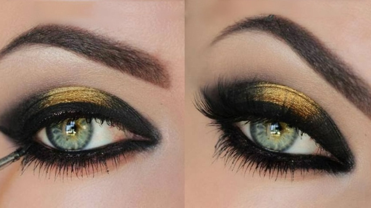 Gold And Black Eye Makeup Black Eye Makeup Tutorial Makeup Ideas