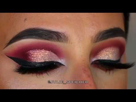 Gold And Maroon Eye Makeup Dramatic Pink Gold Eye Makeup Tutorial Youtube