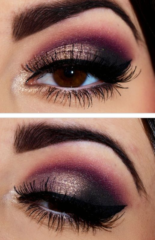 Gold And Maroon Eye Makeup Gold And Black Smokey Eye Tutorials Best Gold And Black Eye Shadow