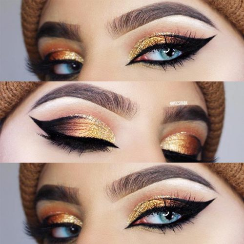 Gold Cat Eye Makeup 45 Perfect Cat Eye Makeup Ideas To Look Sexy