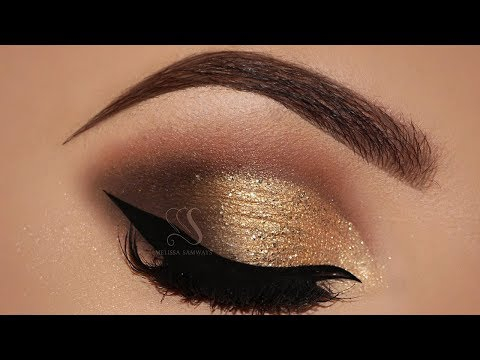 Gold Cat Eye Makeup Brown Smokey Eyes Gold Glitter Makeup Tutorial Eye Makeup Art