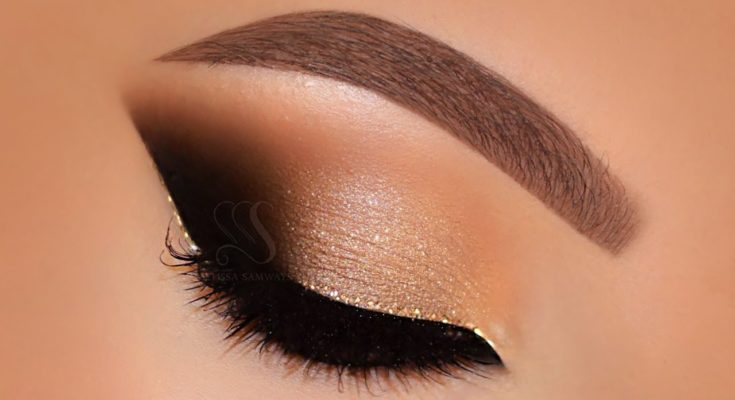 Gold Cat Eye Makeup Gold Glitter Neutral Cat Smokey Eyes Makeup Tutorial Melissa Samways