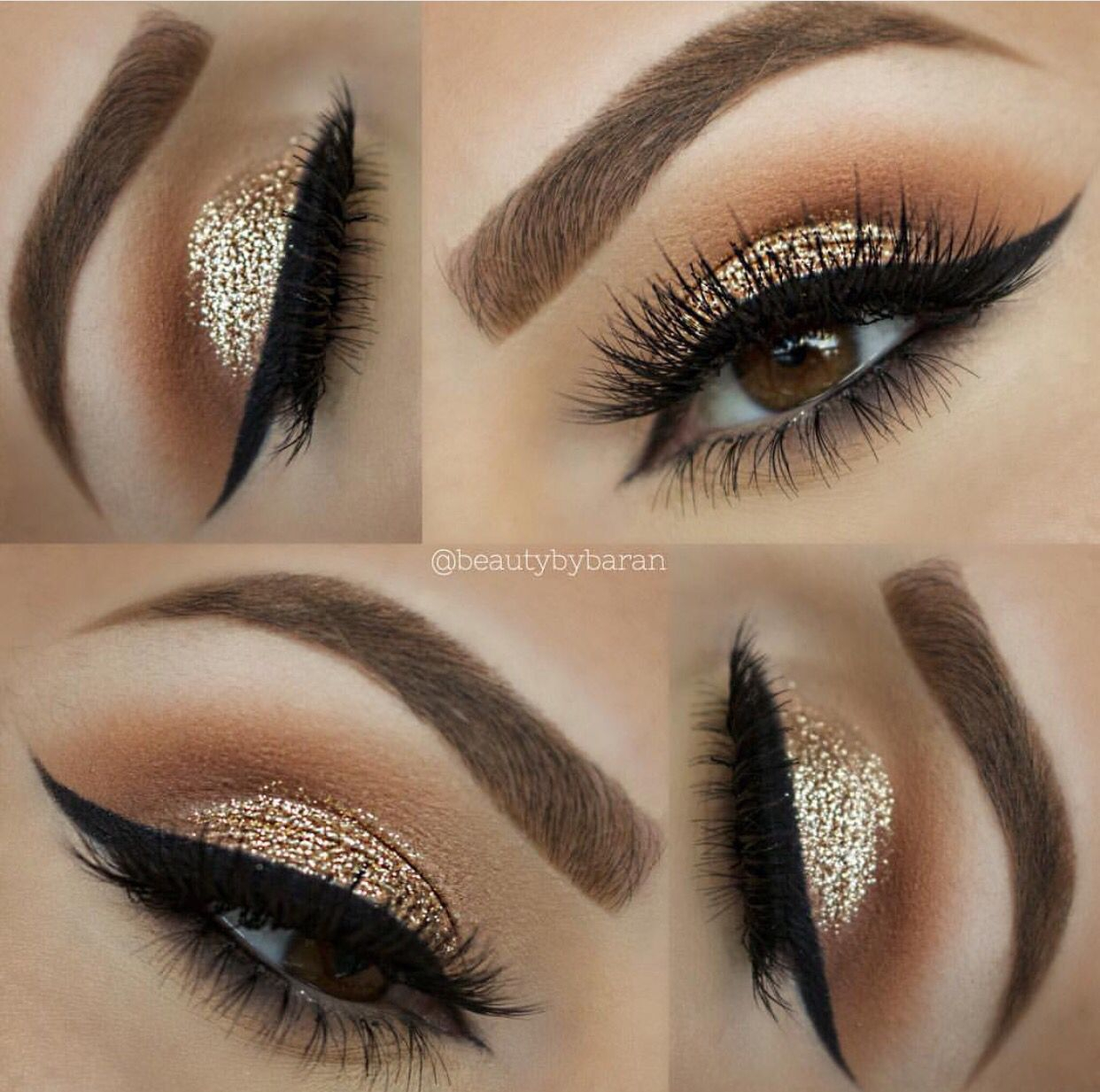 Gold Glitter Eye Makeup Beautybaran Face Art Makeup Glitter Makeup Eye Makeup