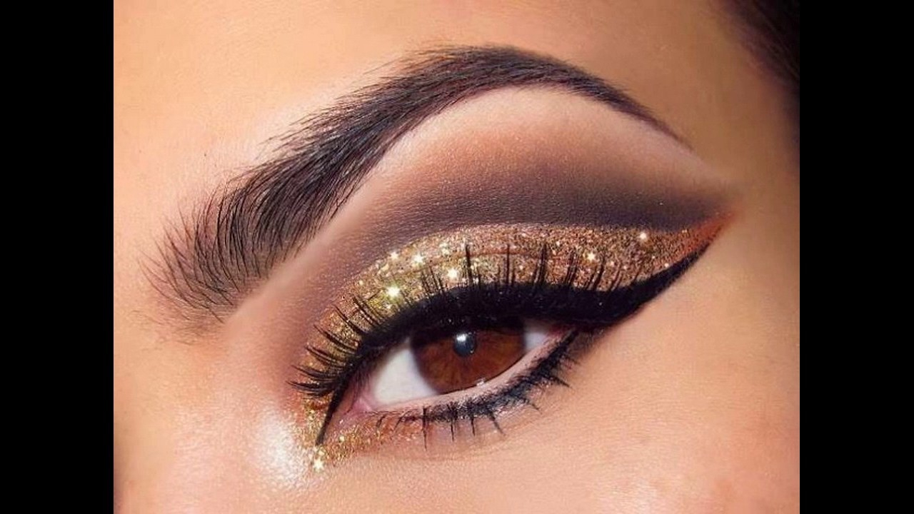 Gold Glitter Eye Makeup Black And Gold Glitter Eye Makeup For Hazel Eyes Pop How To Make At