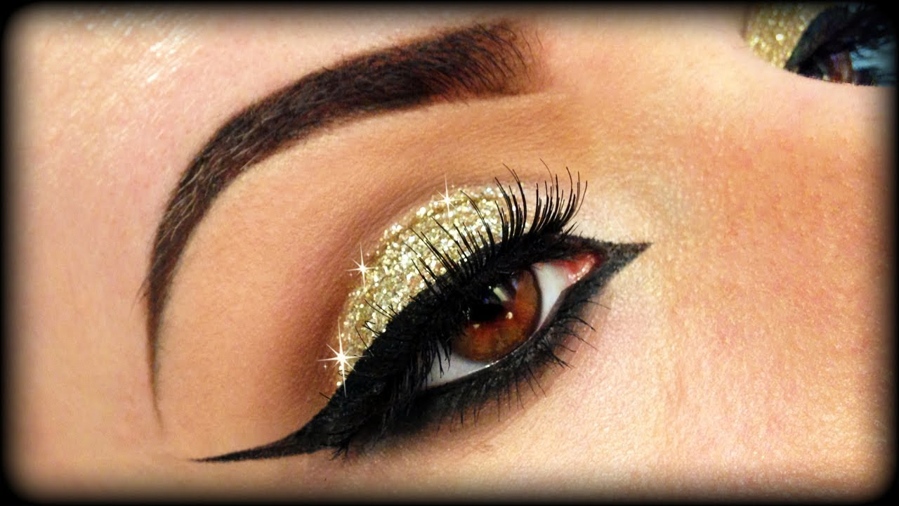 Gold Glitter Eye Makeup Christmas Makeup Gold Glitter Elegant Tutorial Trucco Natale